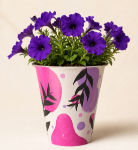 artistic floral taper planter 2