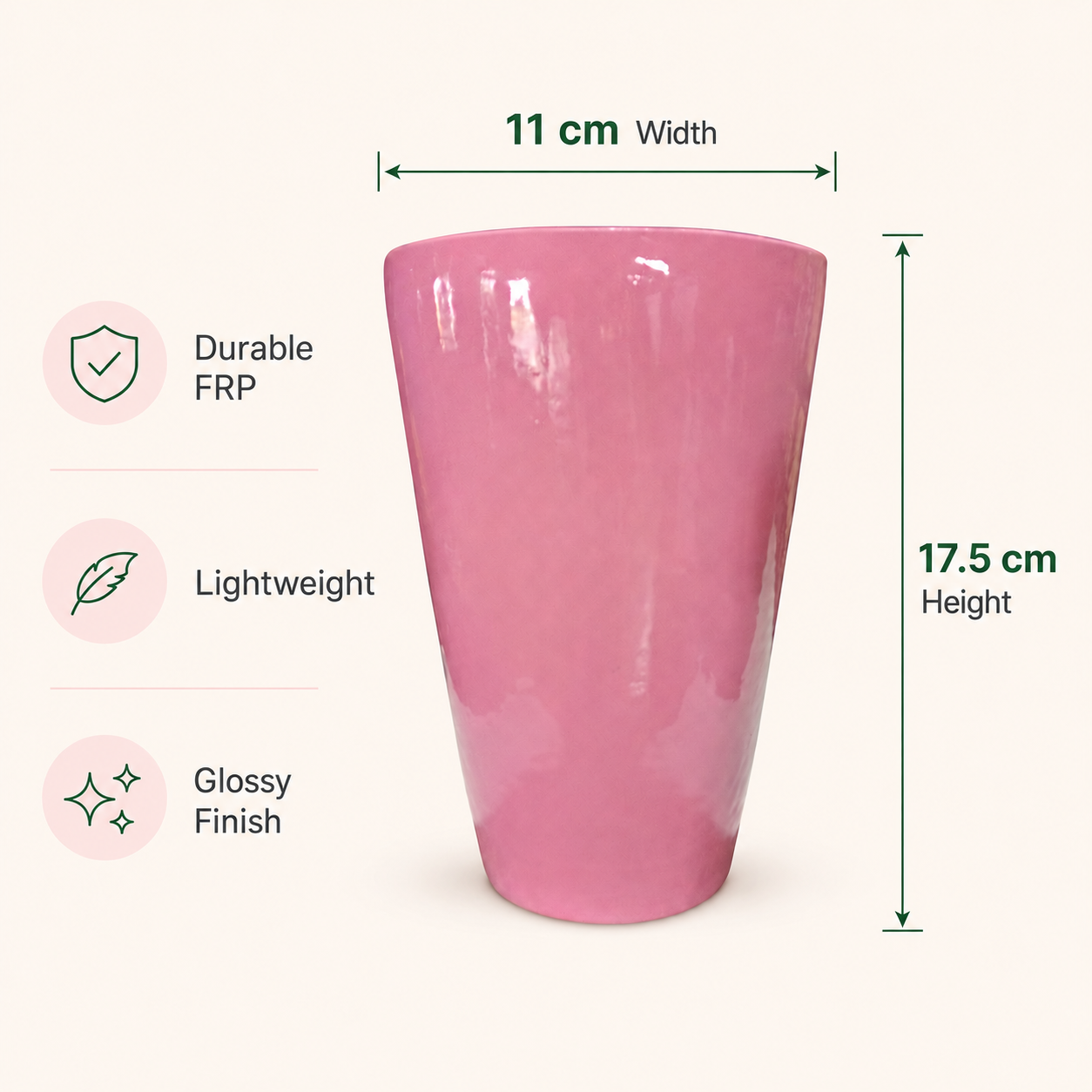 blush taper frp planter 4 blush taper frp planter 4