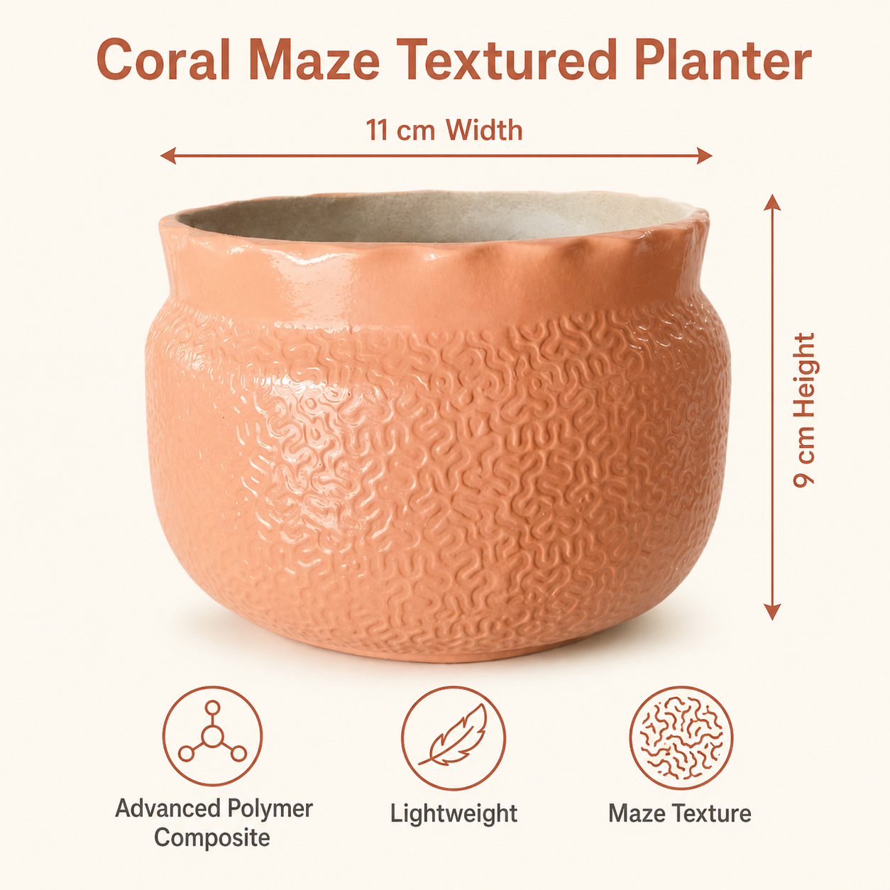 coral maze textured planter 5 coral maze textured planter 5