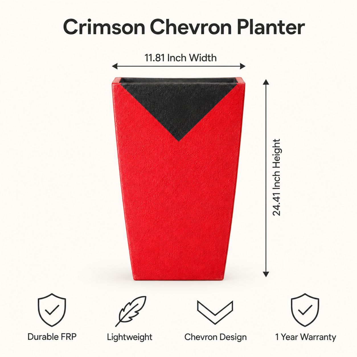 crimson chevron planter crimson chevron planter