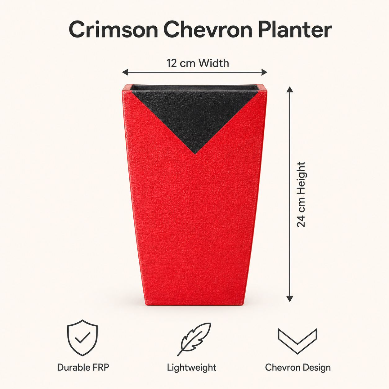 crimson chevron planter crimson chevron planter
