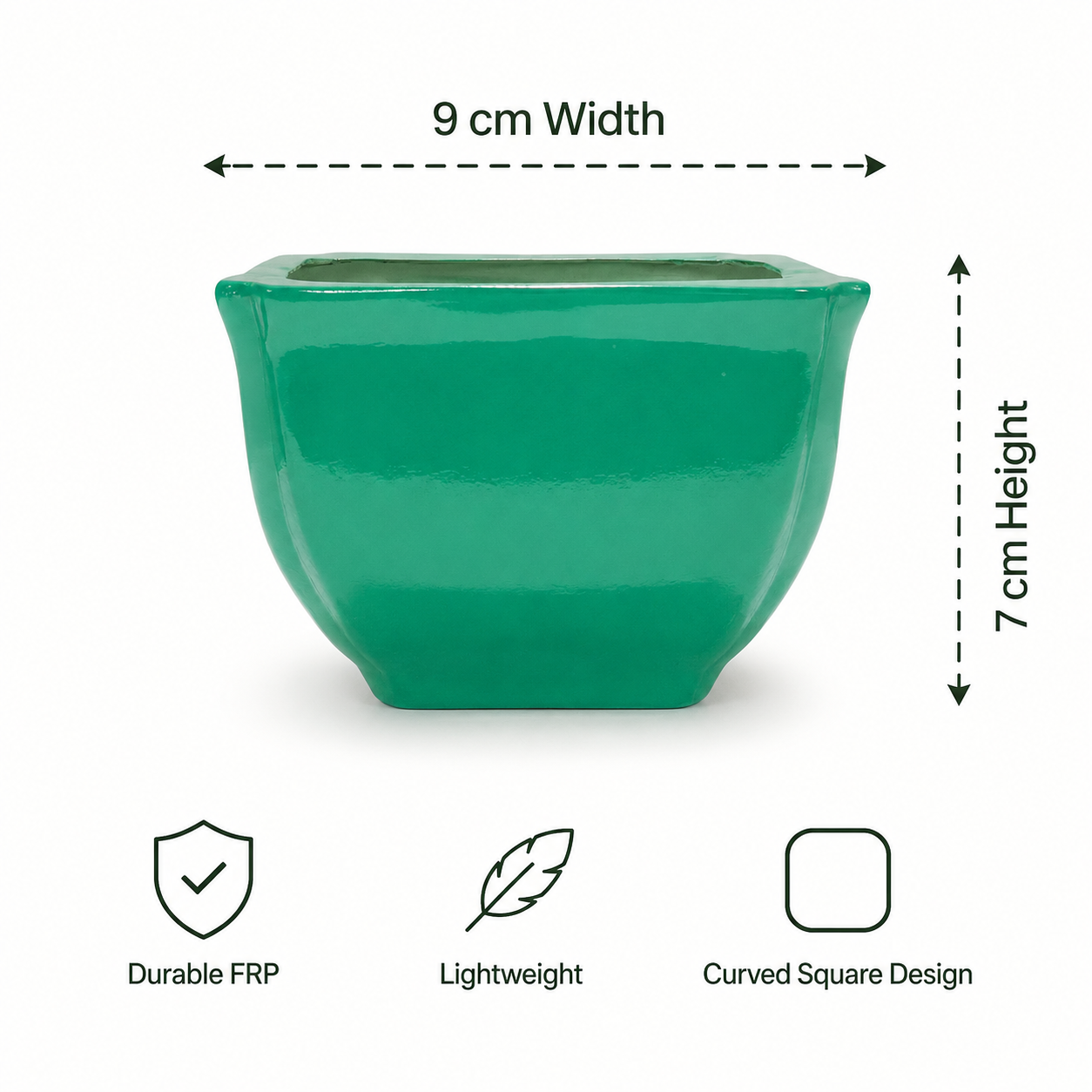 emerald curve square planter 3 emerald curve square planter 3