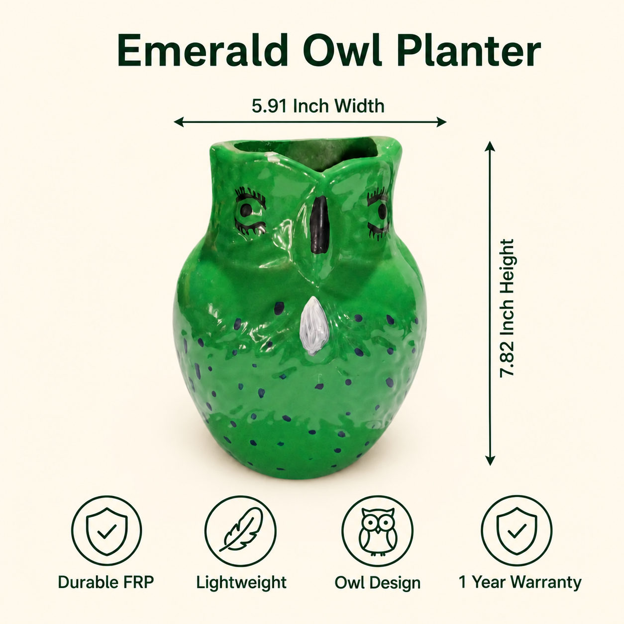 emerald owl planter emerald owl planter