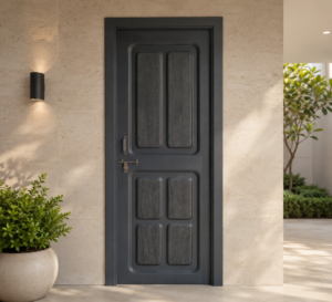 graphite six panel woodgrain apc door
