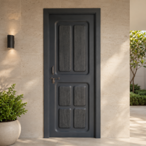 graphite six panel woodgrain apc door