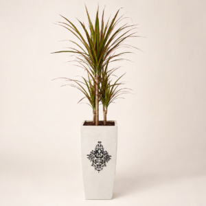 ivory damask tower planter 2