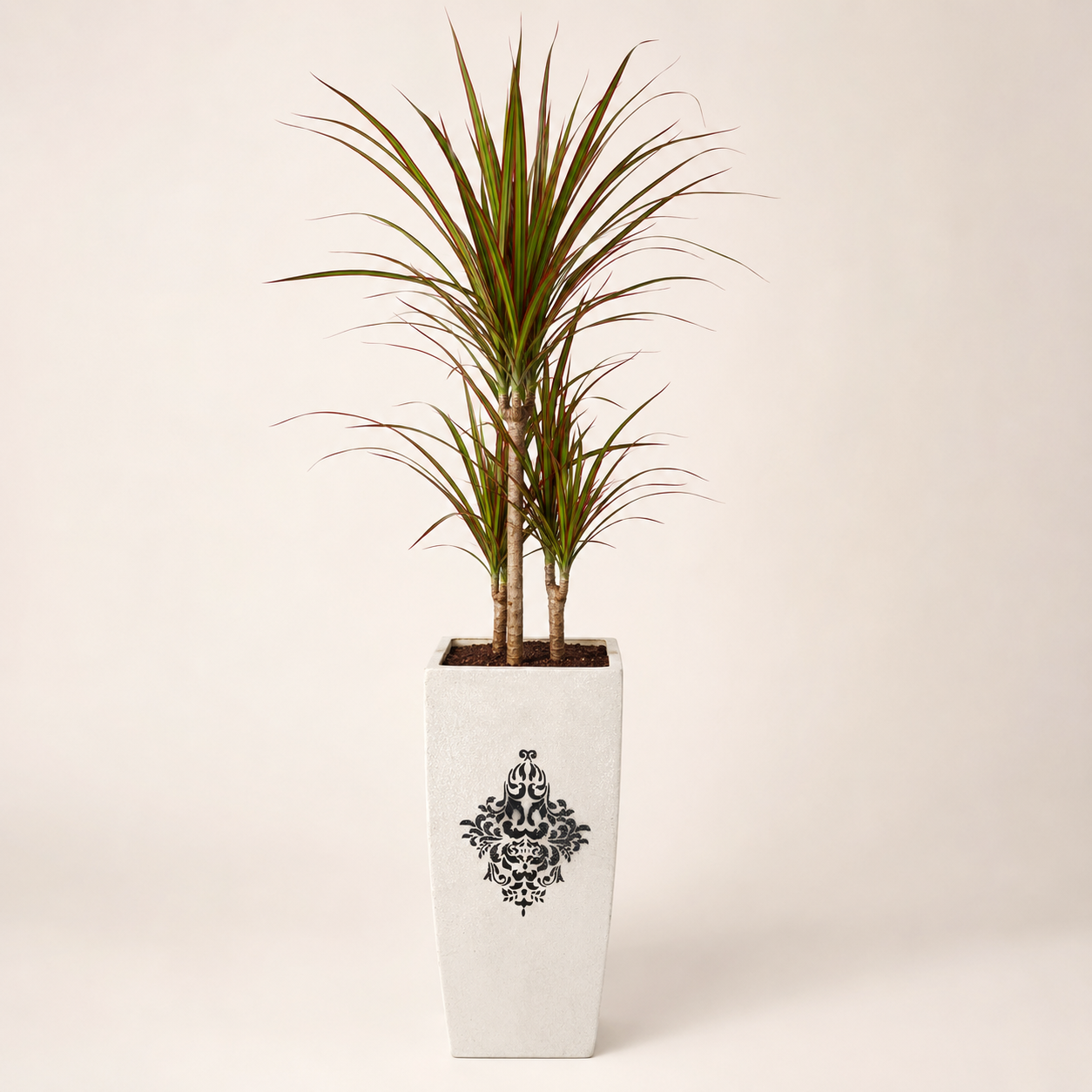 ivory damask tower planter 2 ivory damask tower planter 2