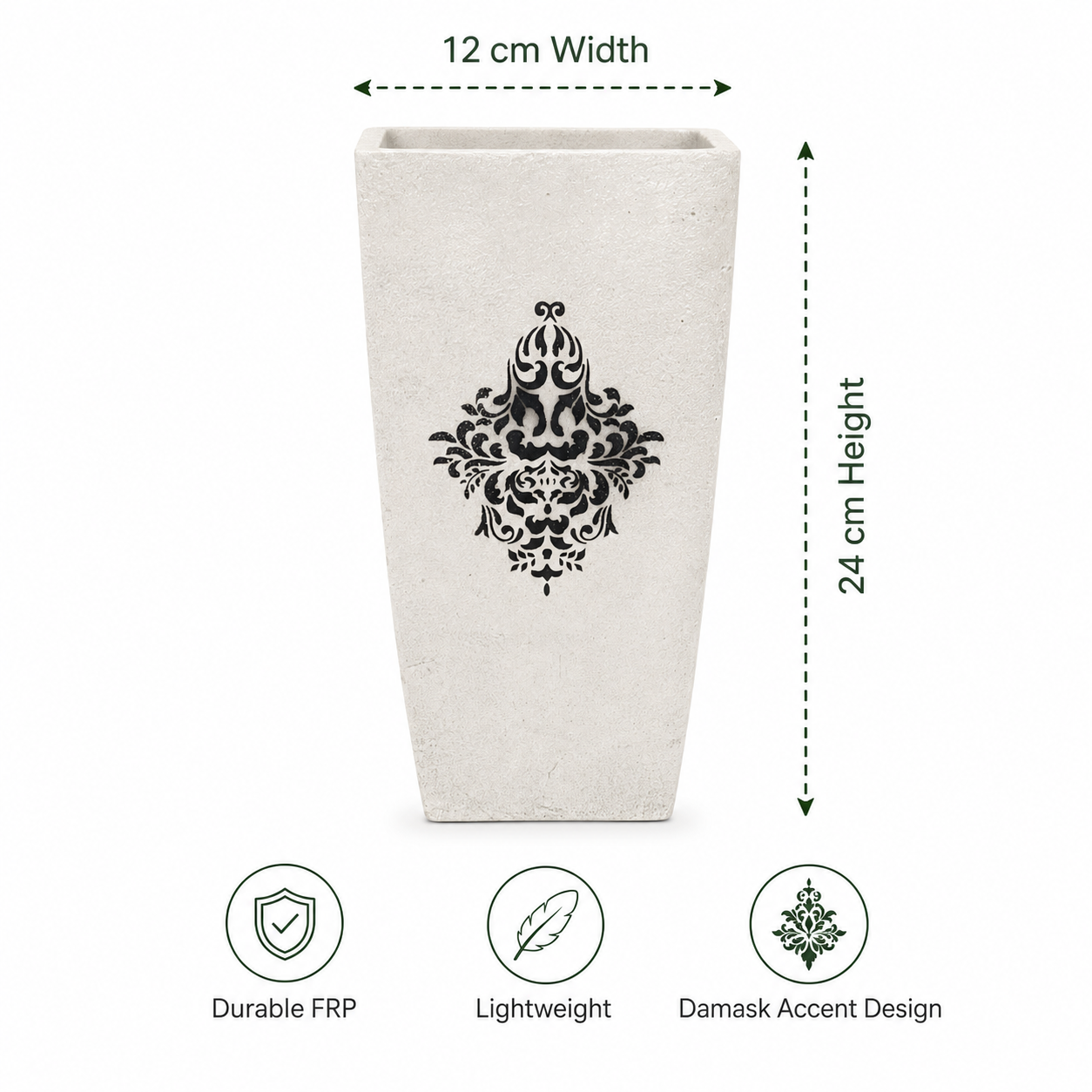 ivory damask tower planter 4 ivory damask tower planter 4