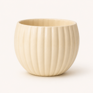 ivory fluted bowl planter