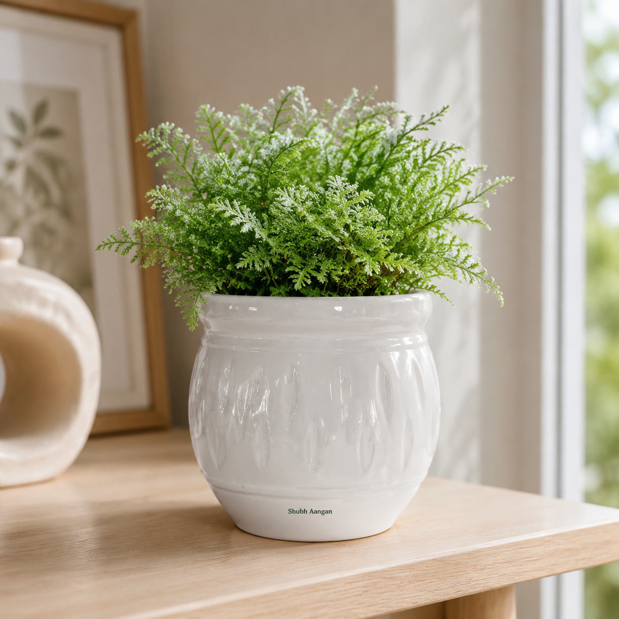 ivory leaf embossed mini planter 2 ivory leaf embossed mini planter 2