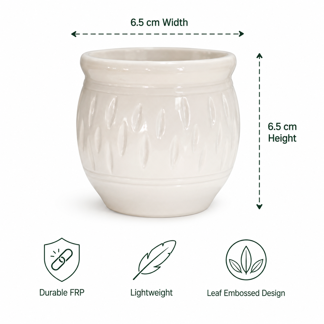 ivory leaf embossed mini planter 3 ivory leaf embossed mini planter 3