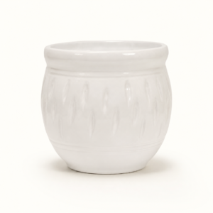 ivory leaf embossed mini planter