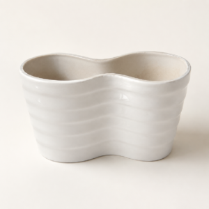 ivory twin lobed planter 1