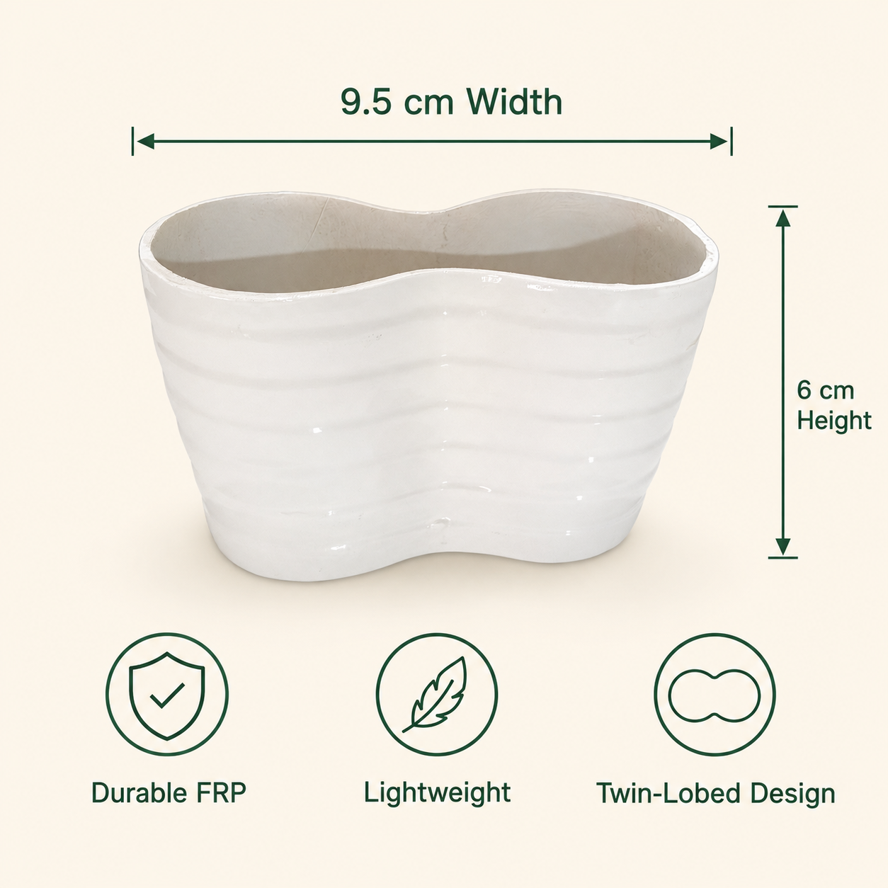 ivory twin lobed planter 4 ivory twin lobed planter 4