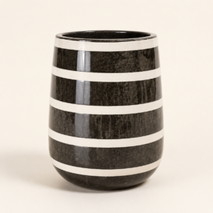 midnight stripe barrel planter
