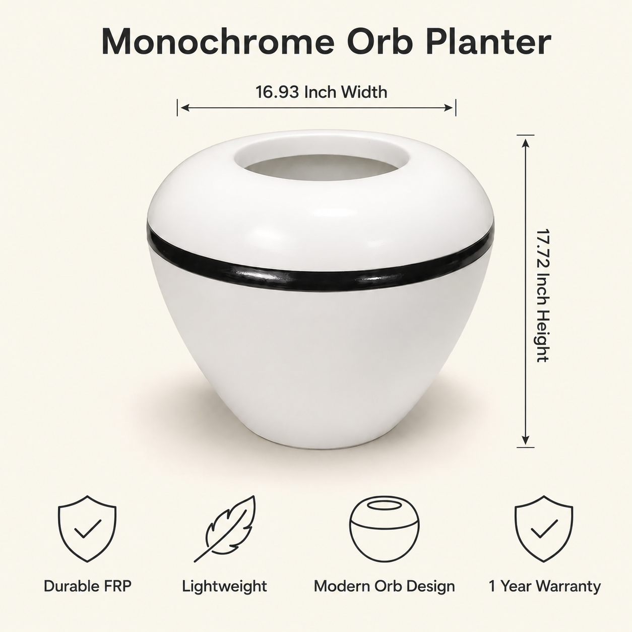 monochrome orb planter monochrome orb planter