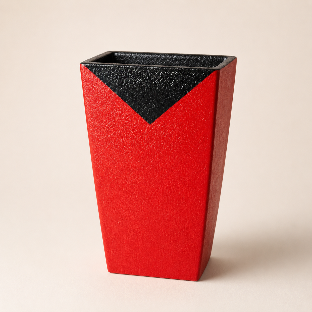 red and black edge tapered planter red and black edge tapered planter