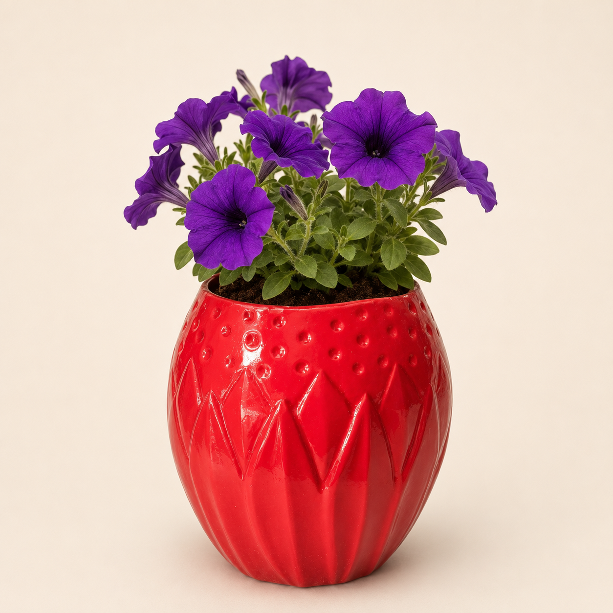 red textured planter 3 red textured planter 3