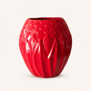 red textured planter