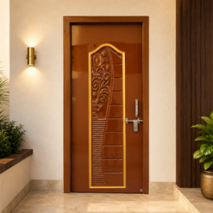 royal floral arch brown & gold apc door