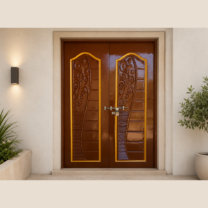 royal floral arch double brown & gold apc door