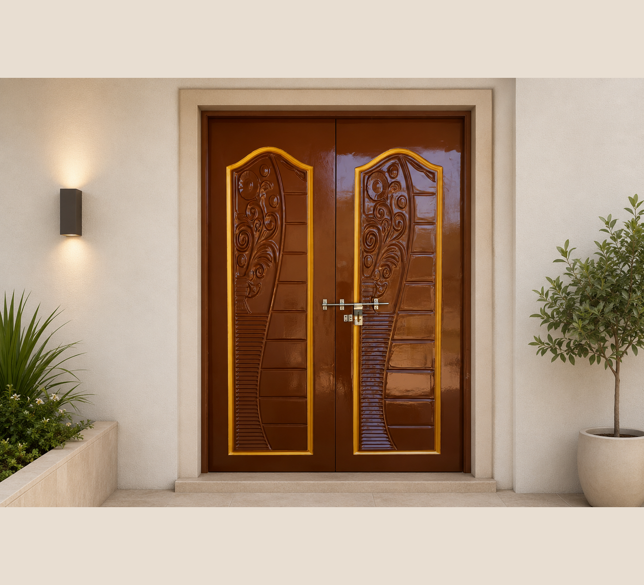 royal floral arch double brown & gold apc door royal floral arch double brown & gold apc door