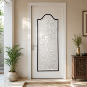 royal rose floral white apc door