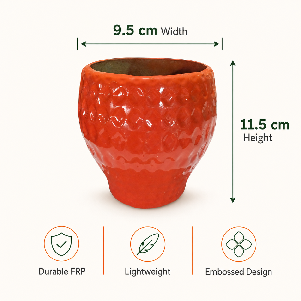 tangerine floral embossed frp planter 3 tangerine floral embossed frp planter 3