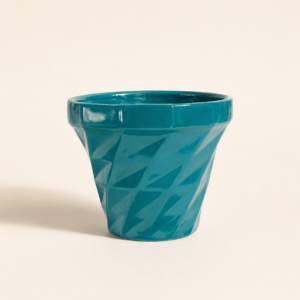teal diamond planter