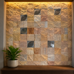 autumn leaf square mosaic