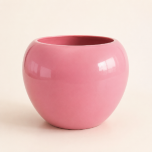 bubblegum pink round planter