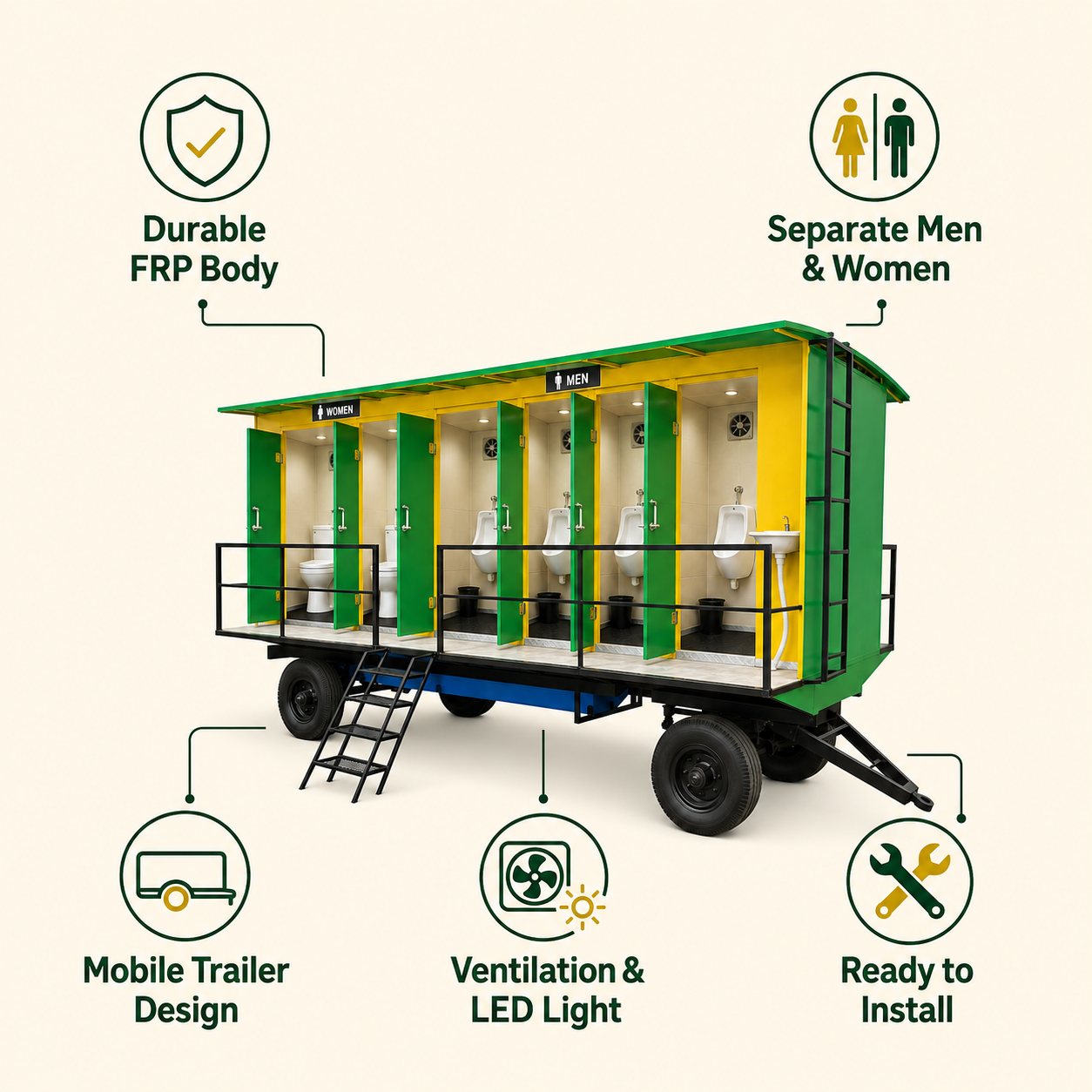 greenfield multi station frp toilet trailer details greenfield multi station frp toilet trailer details