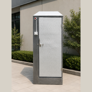 industrial silver diamond plate portable toilet cabin