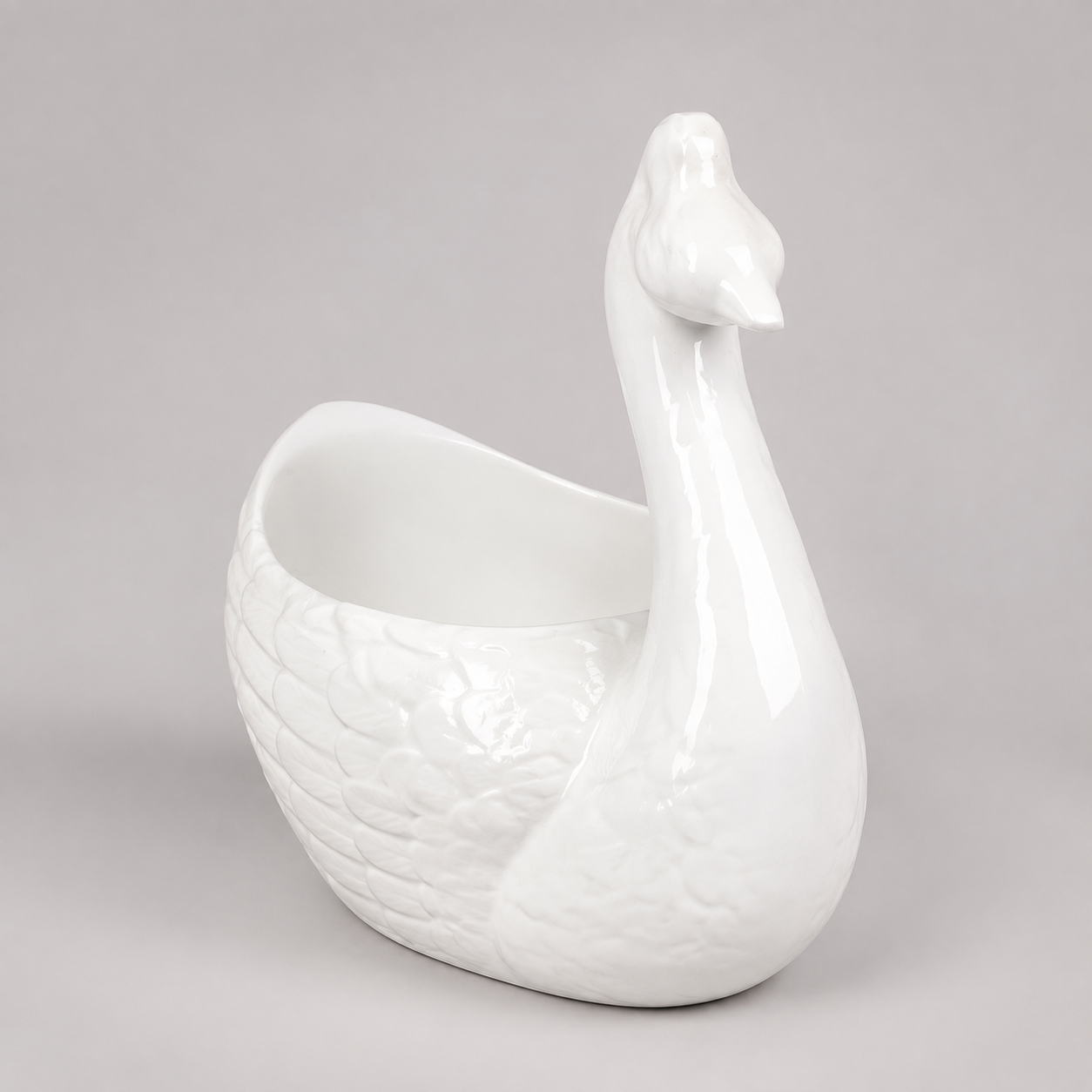 ivory swan sculpted frp planter. ivory swan sculpted frp planter.