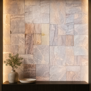 rose quartz patchwork mosaic