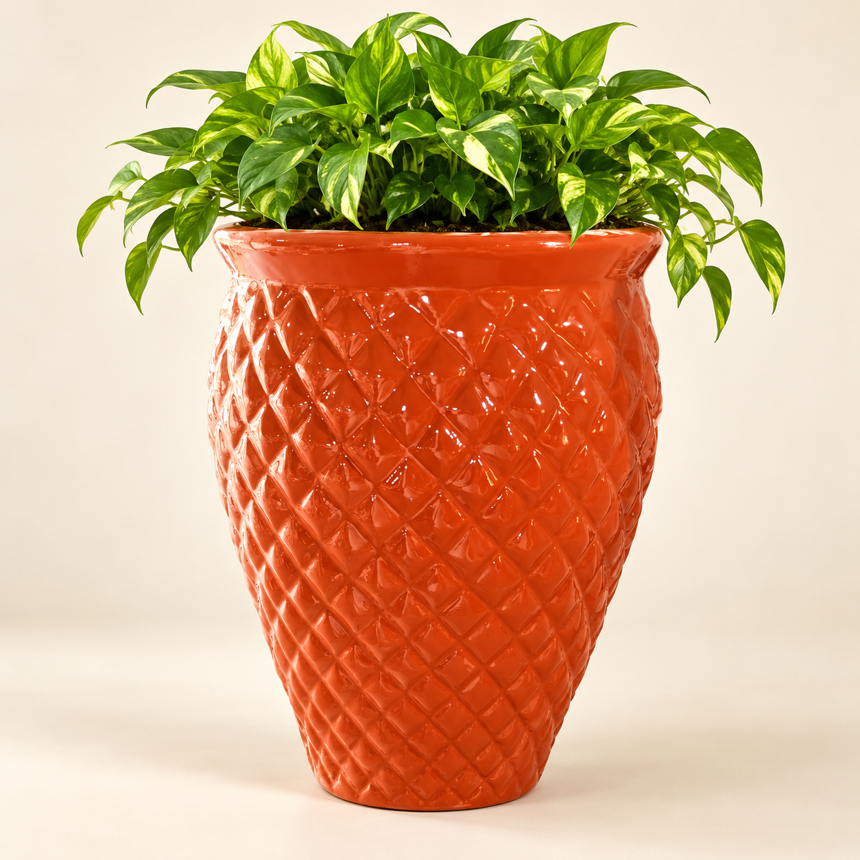 terracotta diamond tower planter 02 with plant terracotta diamond tower planter 02 with plant
