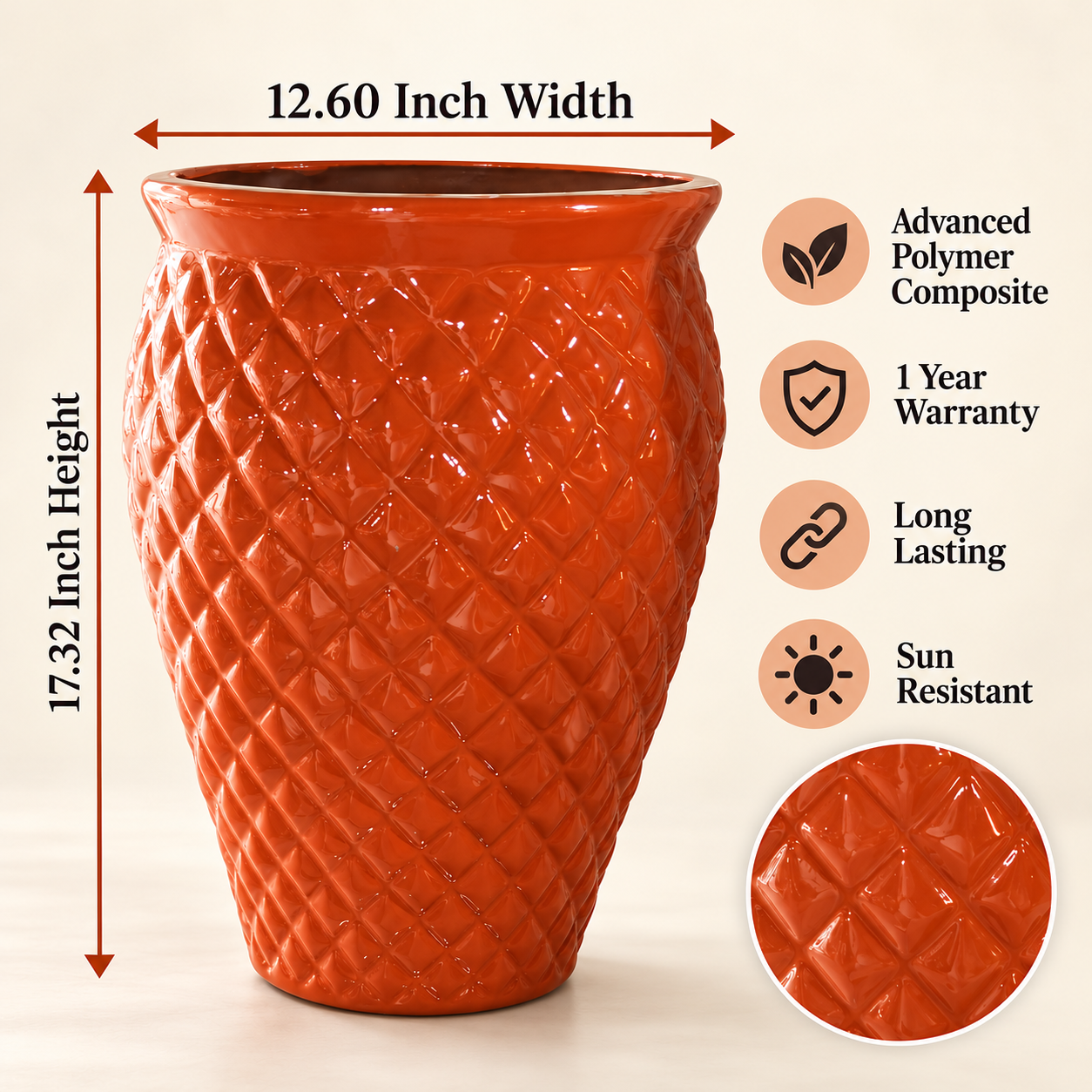 terracotta diamond tower planter 04 details terracotta diamond tower planter 04 details